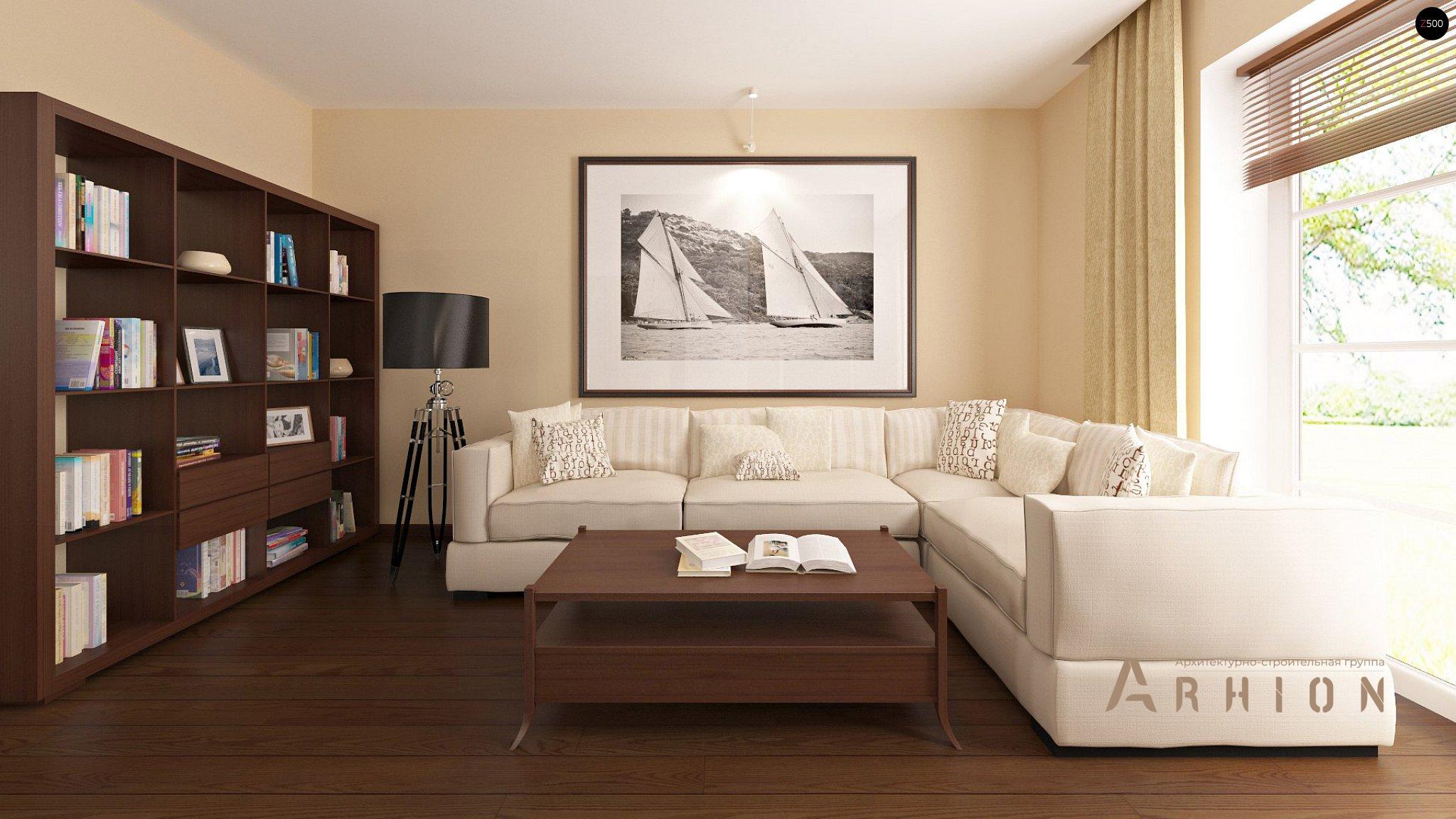 2. Проект одноэтажного дома в европейском стиле с четырехскатной, Z18 dk, площадью - 187 кв c мансардой, балконом